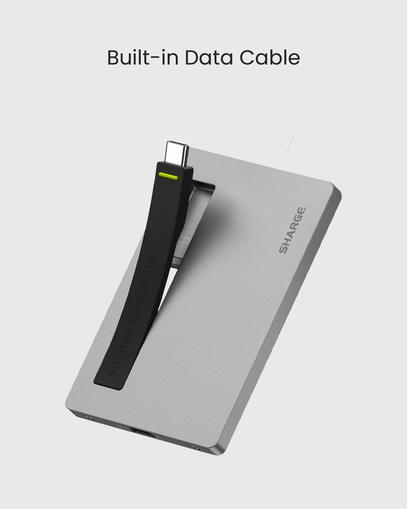 SHARGE حافظة SSD ديسك بلس 10Gbps M.2 NVMe USB C 3.2 Gen2، 0.24" رقيقة للغاية من الألمنيوم مع دعم كابل مدمج 2230/2242/2280 M Key SSDs لجهاز MacBook Pro، Steam Deck (SSD غير مشمول) - Image 4